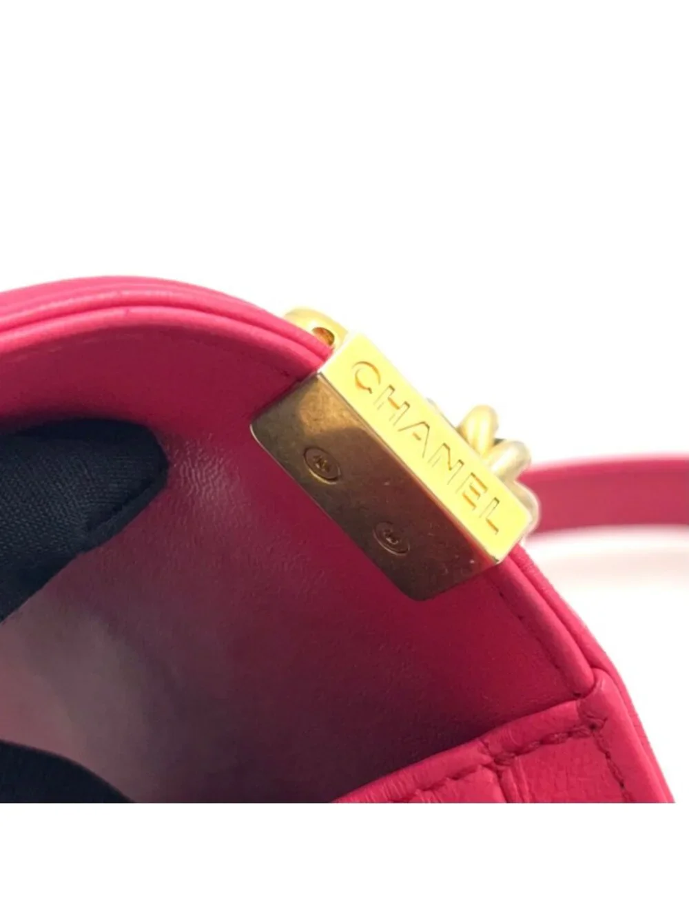 Chanel Boy Small Tweed Lambskin Pink Chain Shoulder Bag Gold